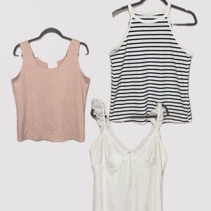 Bundle XL-XXL Chico’s Pink Tank, No brand XL Striped Tank, Wild Fable XXL Dress